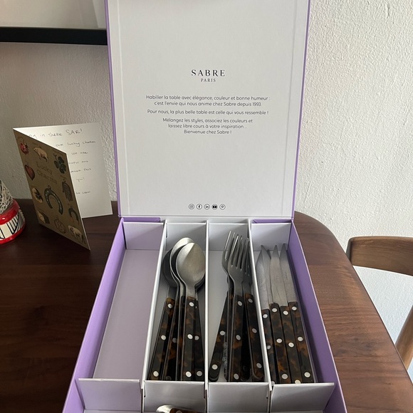 Sabre Brown Bistrot Vintage Flateware - 24pc Set ( NWT) - Picture 5 of 5